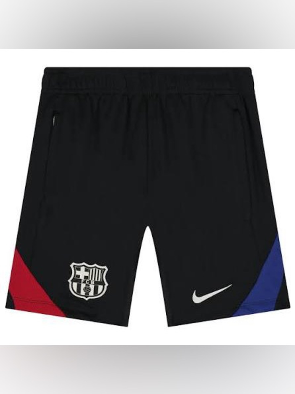 Nike Kids Black Barcelona Shorts with Red and Blue Accents NWT - go Barca